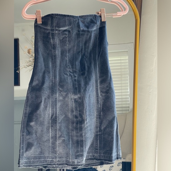 EB Denim x Revolve NWT Lace-Up Denim Mini Dress in Black Wash - Picture 2 of 16